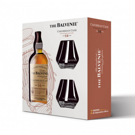 Balvenie Caribbean Cask 14 ans Coffret 2 Verres Balvenie Caribbean Cask 14 ans Coffret 2 Verres