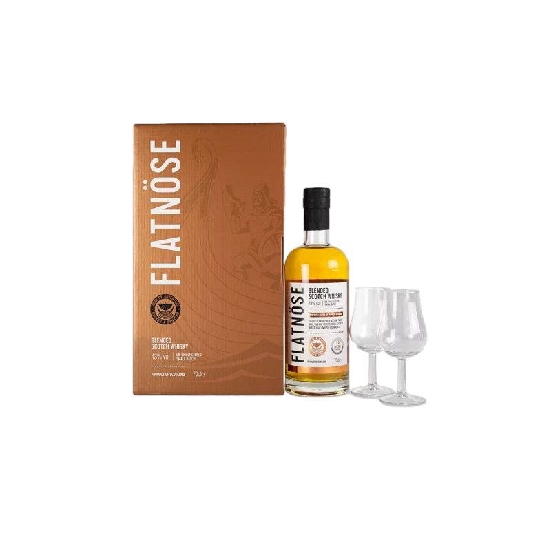 Coffret Flatnose Blend 2 Verres - Scotch Whisky 43%