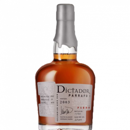 Rhum de Colombie - Dictador Parrafoi Pardo 2003 - 40% Rhum de Colombie - Dictador Parrafoi Pardo 2003 - 40%