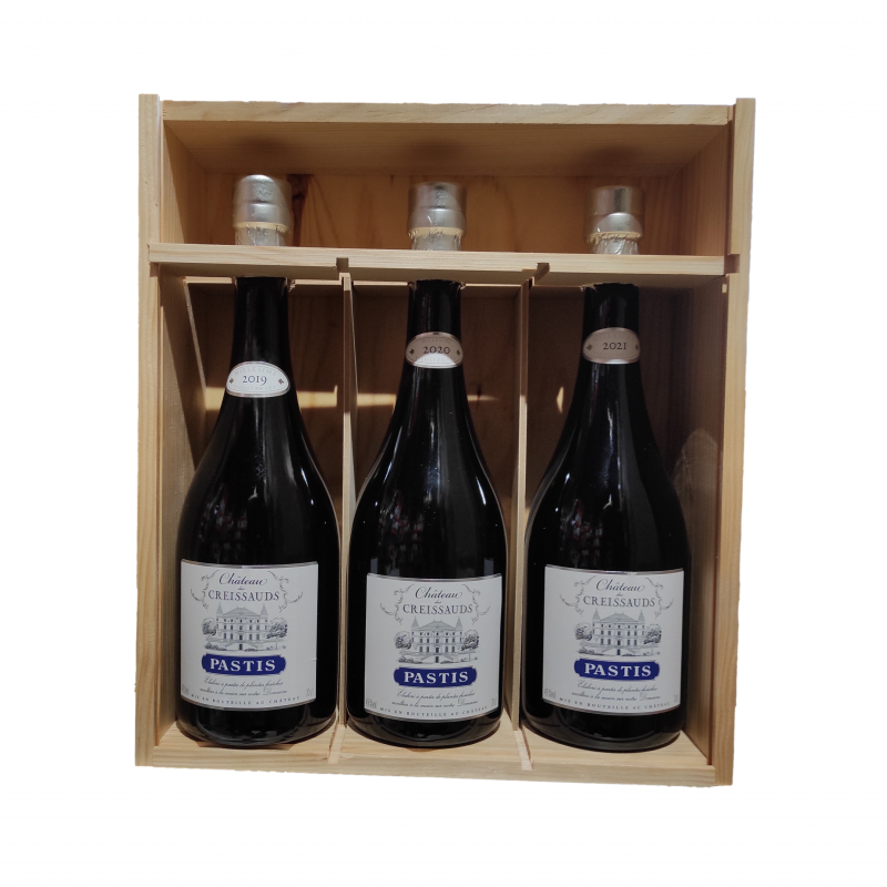 Coffret Triple Millésimes Pastis Château des Creissauds - 2019,2020,2021