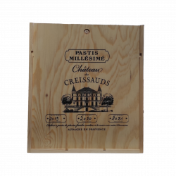 Vu coffret bois Coffret Triple Millésimes Pastis Château des Creissauds - 2019,2020,2021