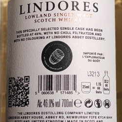 Lindores Rum Peat - Exclusive Cask - 46%